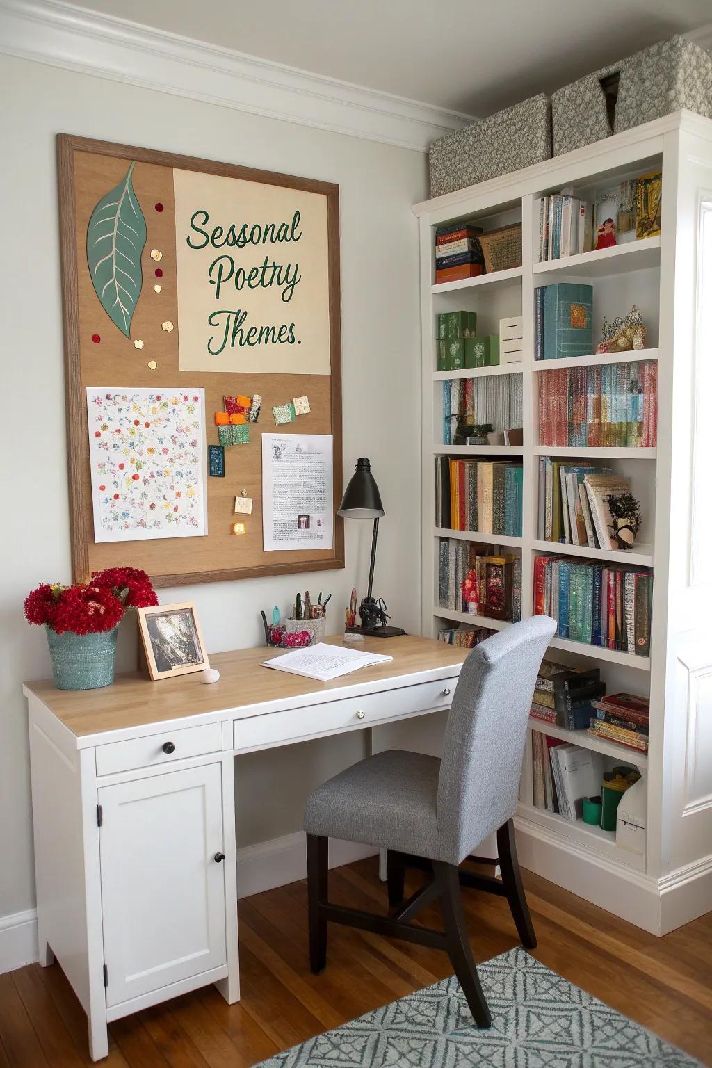 Maintain freshness with a thematic verse display.