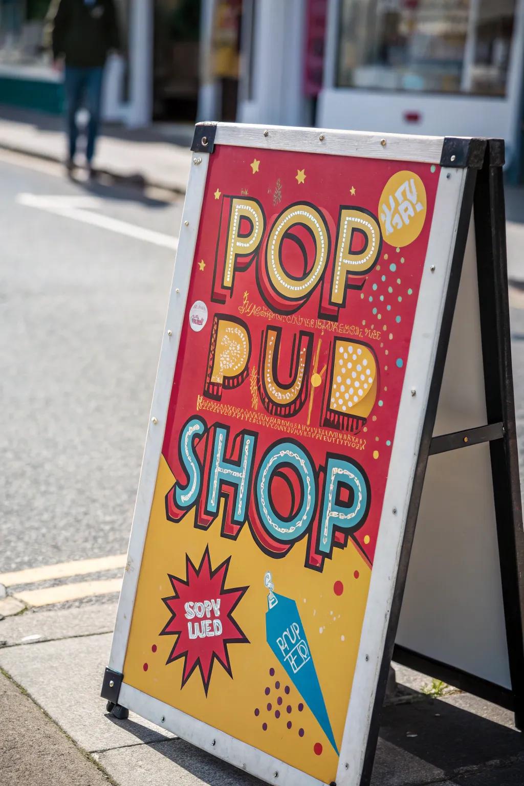 A vibrant sign that garners focus through its audacious employment of hue.