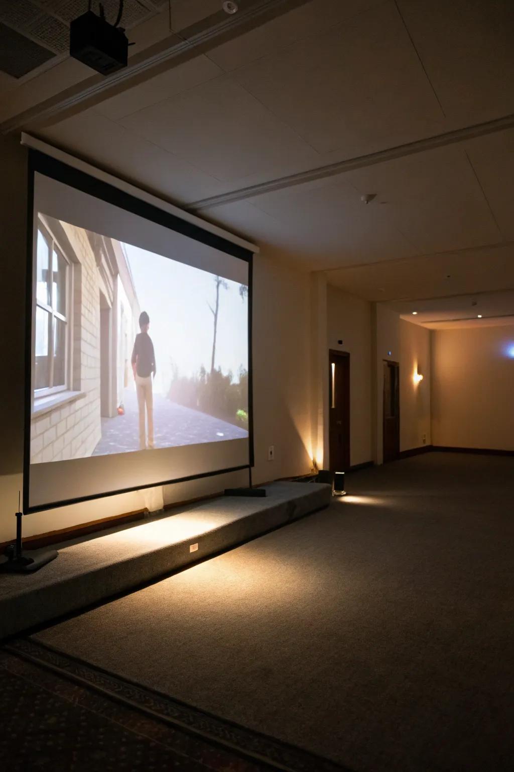 Ambient lighting adds comfort and drama to viewing.