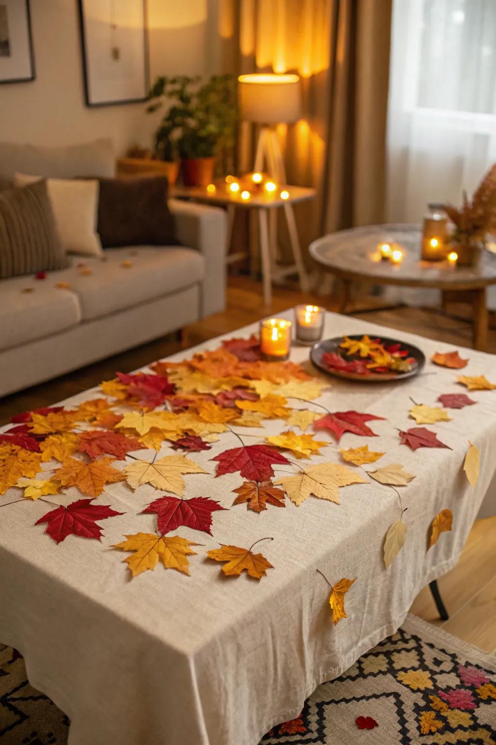 Eco-friendly real leaf confetti adds natural glamour.