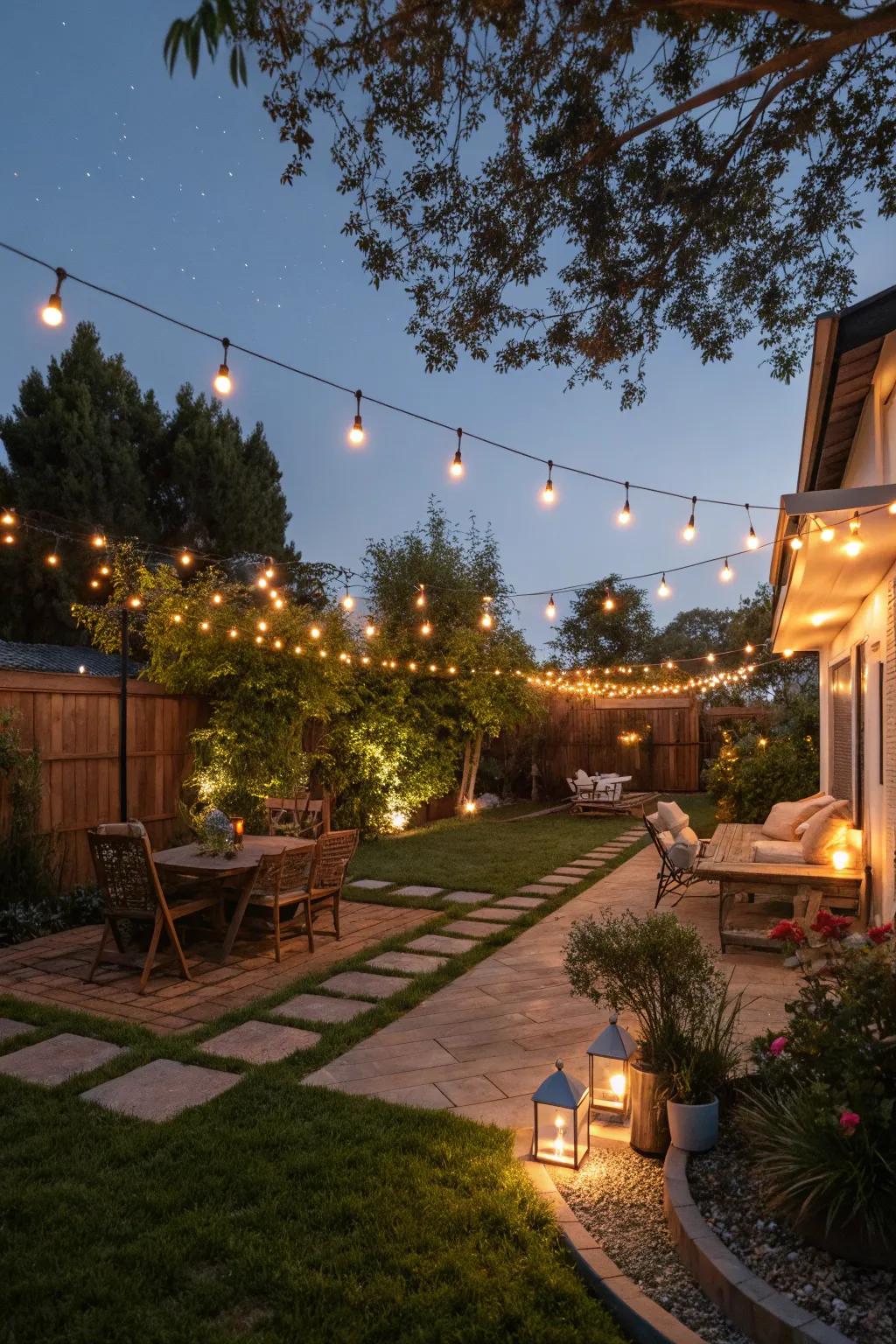 Ambient illumination enhances the mood and usability of your backyard.