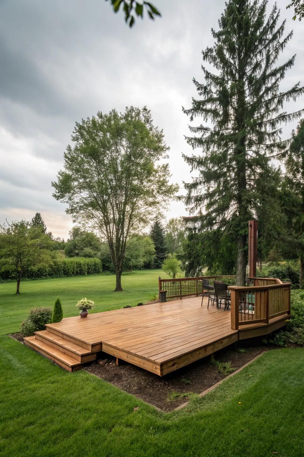 Appreciate the adaptability of a DIY platform deck.