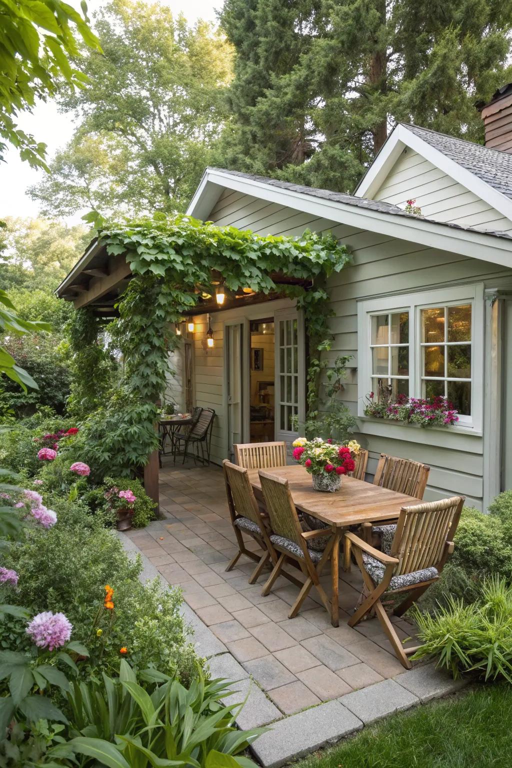 An exterior patio extends your living space to embrace nature.