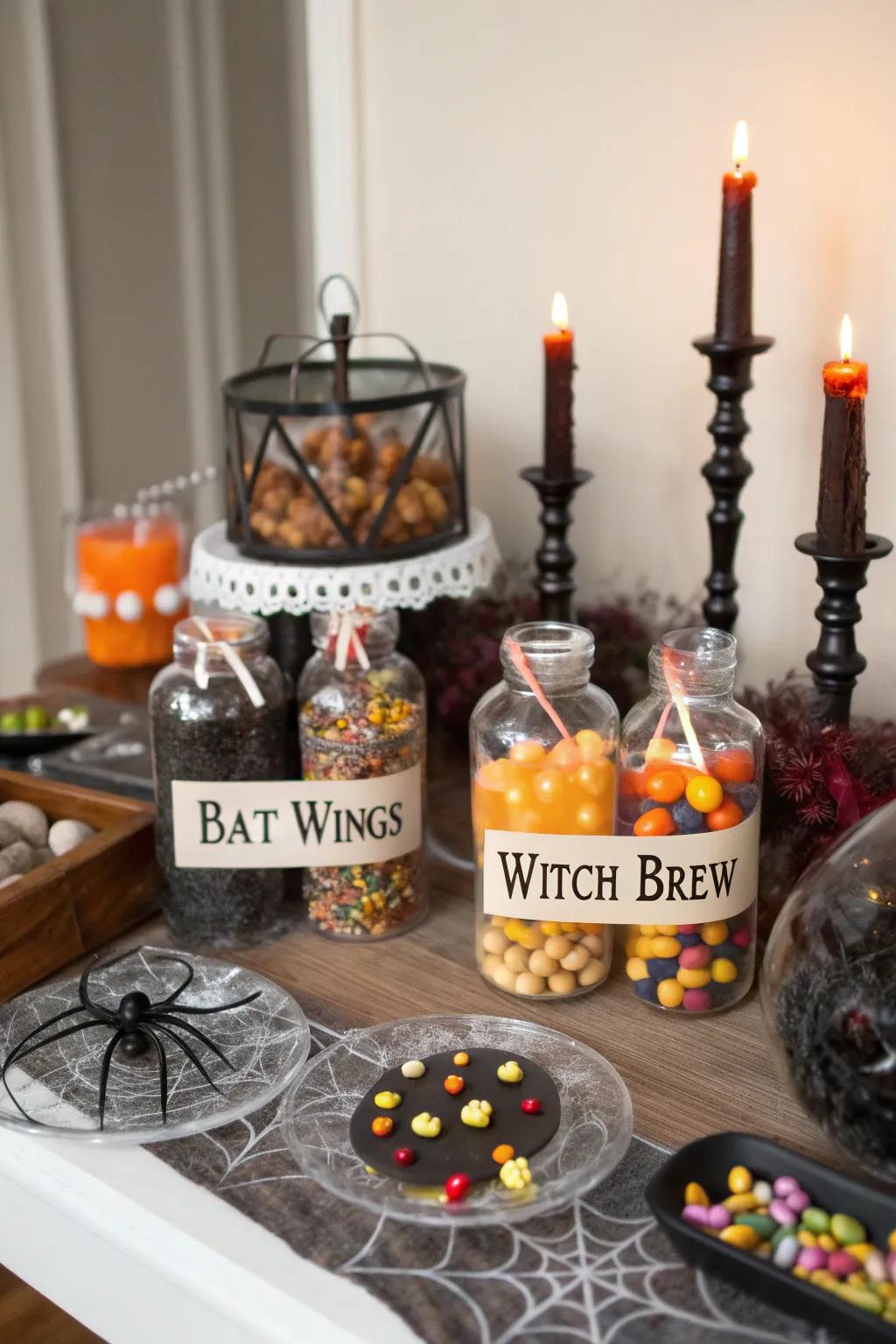Potion vials append a magical and mysterious element.