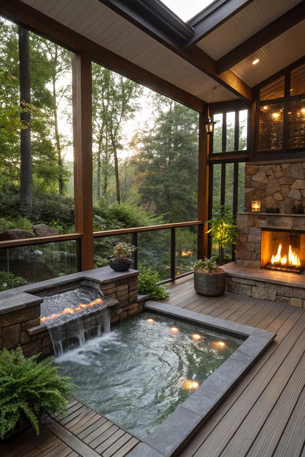 Discover serenity in a Zen hideaway with soothing components.