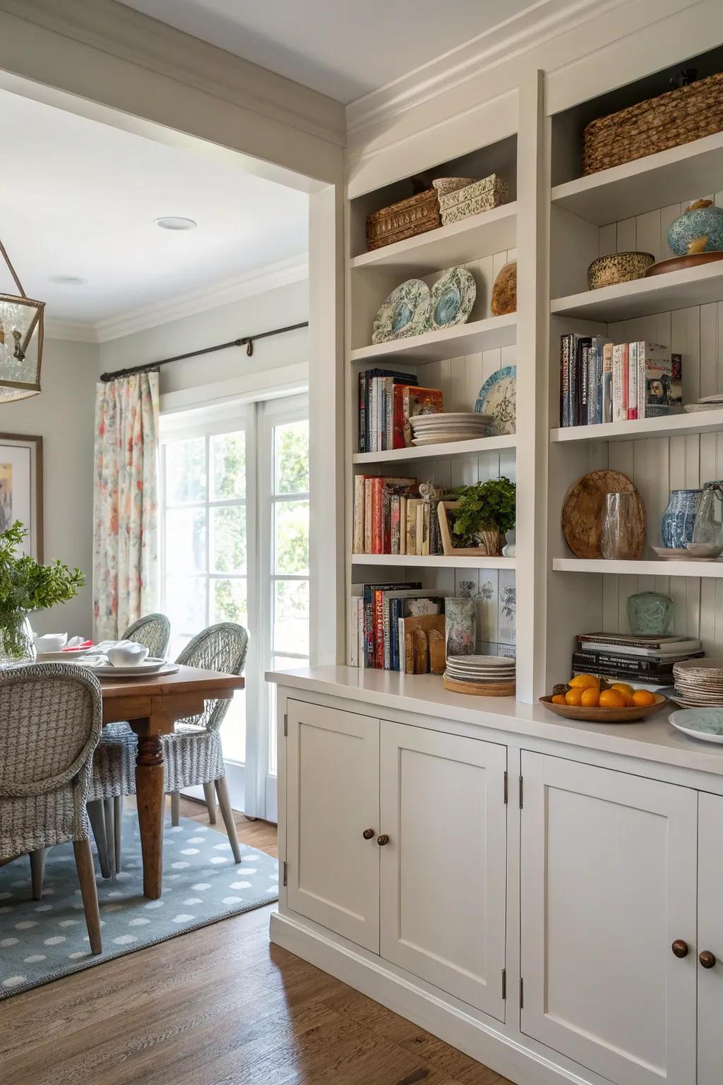 A synthesis of accessible and enclosed shelving for a well-adjusted strategy.