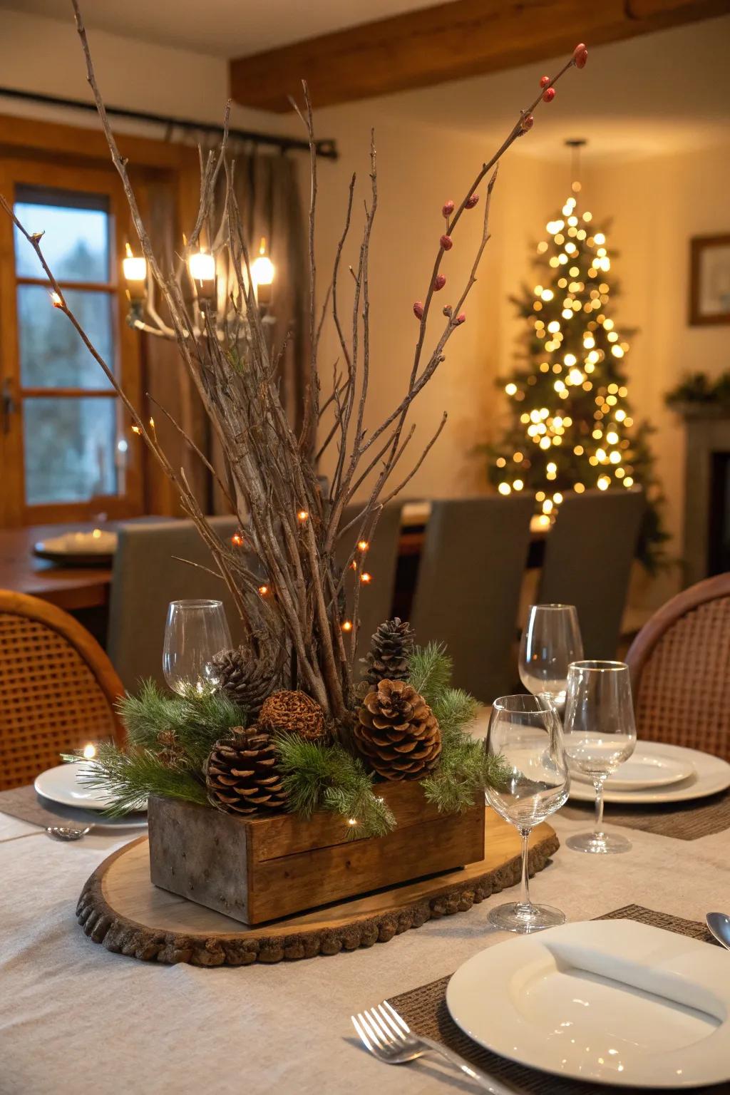 Natural elements bring a rustic charm.