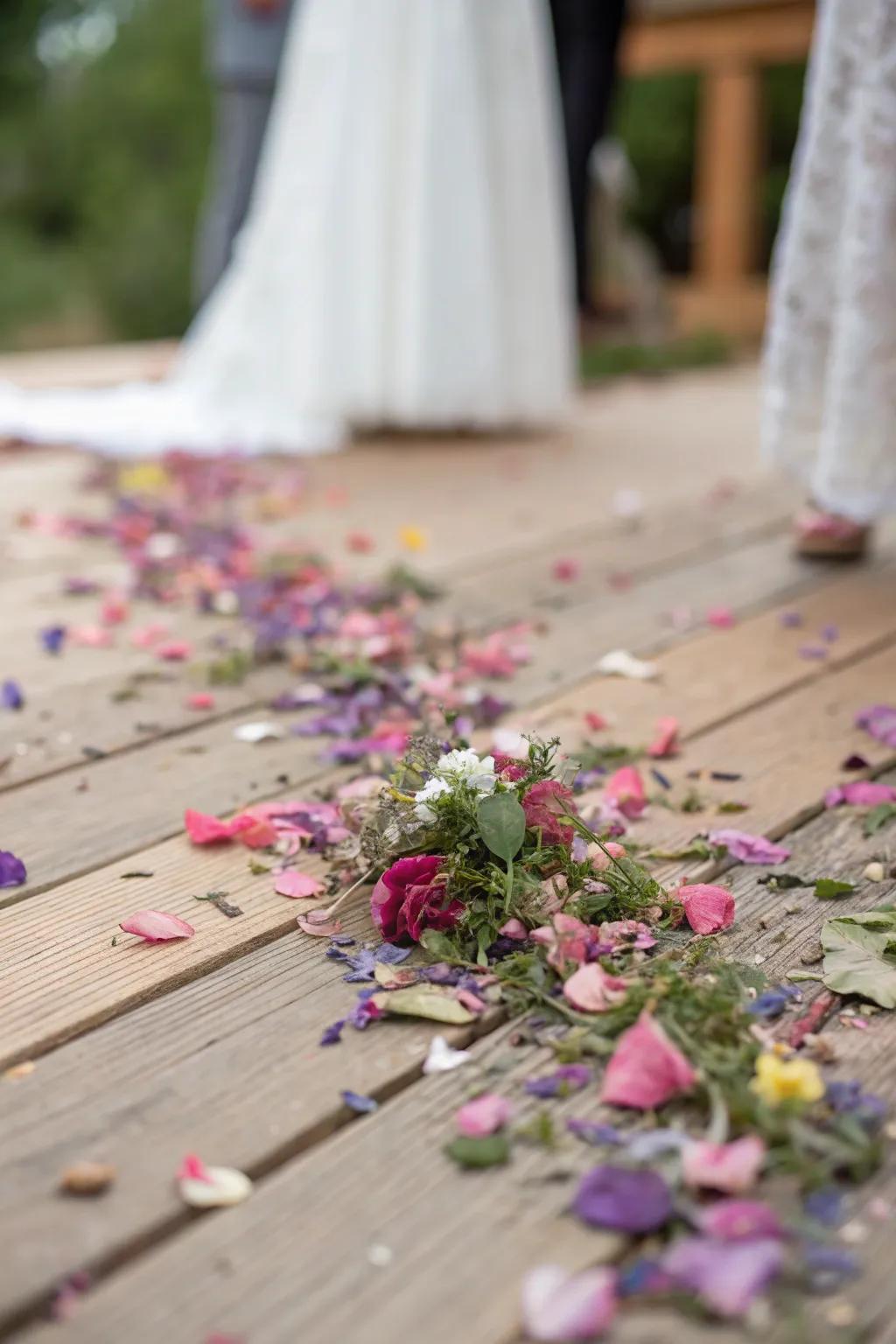 Eco-conscious confetti derived from dehydrated blossoms is stunning and sustainable.