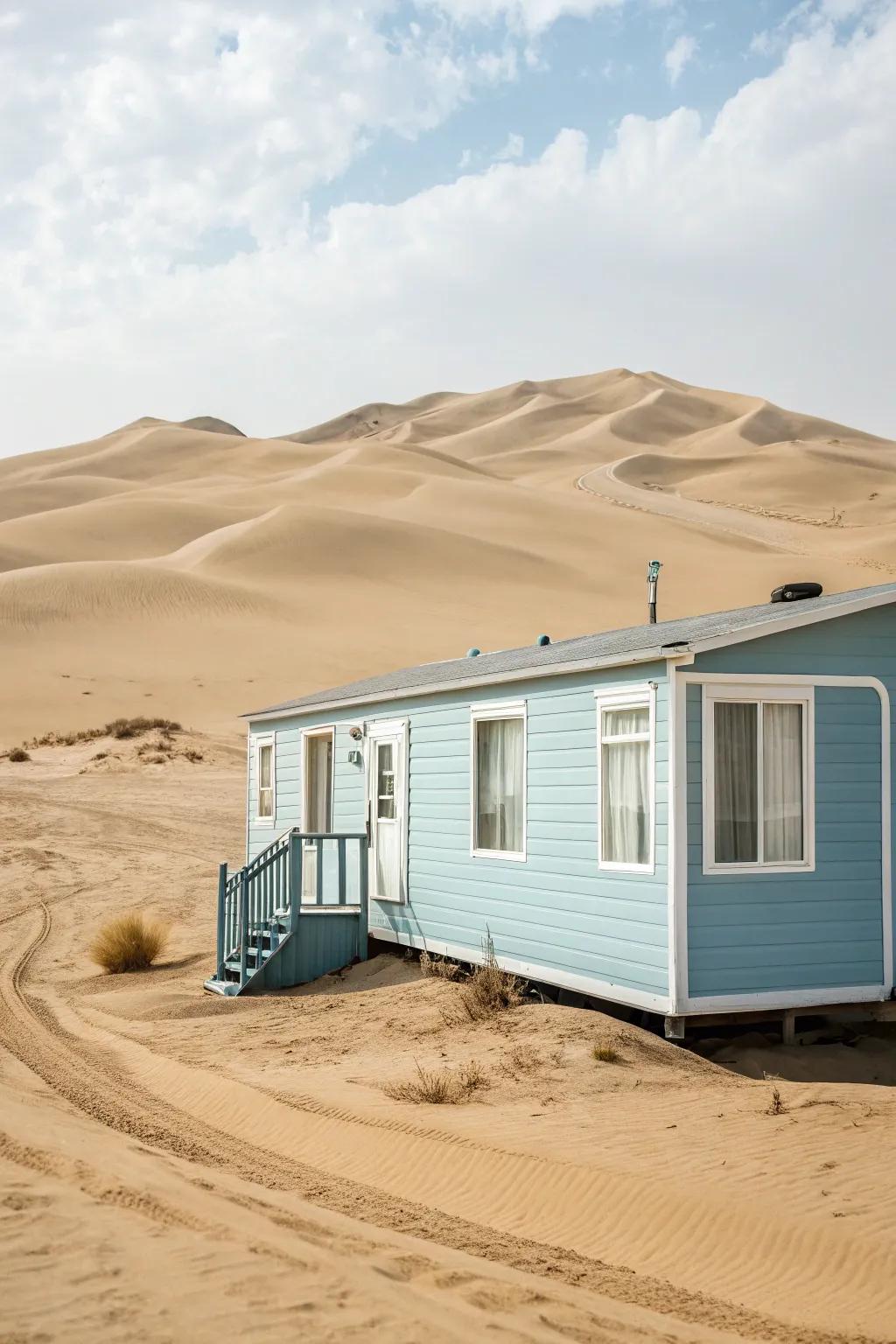 Pale blues instill your mobile home with a rejuvenating coastal feel.