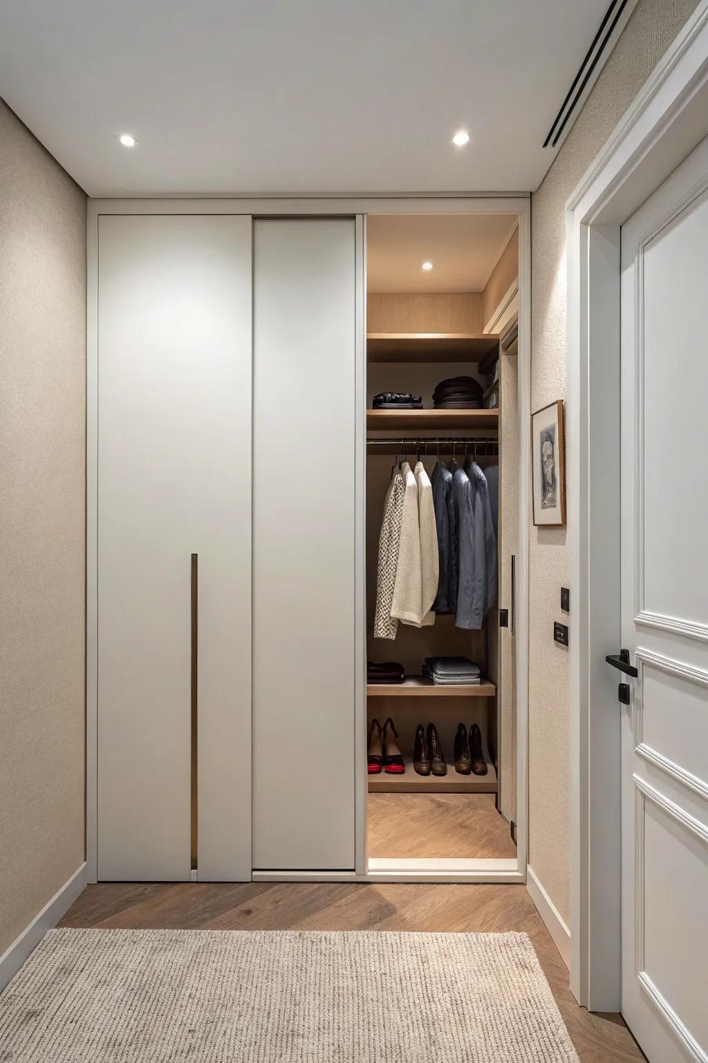 Hidden doors offer a smooth, surprising feature.
