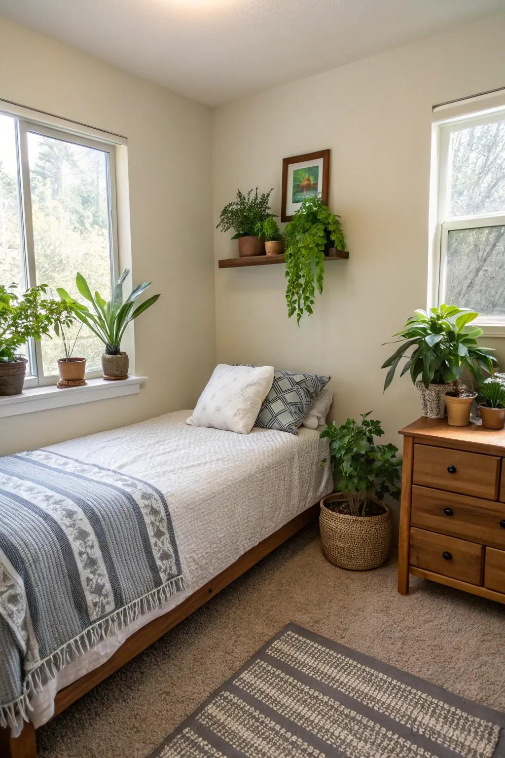 Greenery adds vitality and charm.