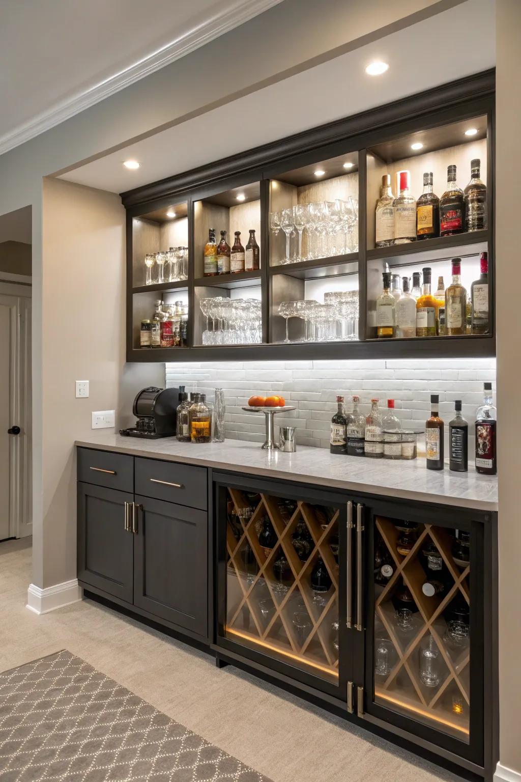 Adaptable components ensure your home bar can adjust to shifting demands.