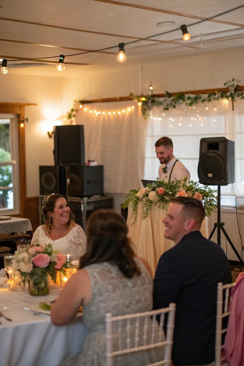 A tailored musical selection establishing the tone for a heartfelt residential wedding.