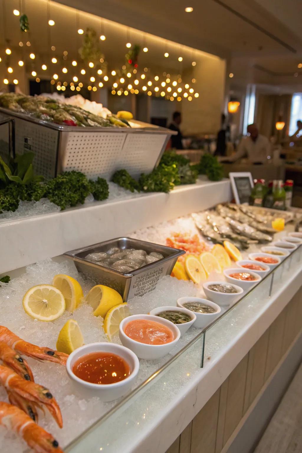 A chilled seafood selection, delivering a dash of elegance and freshness.