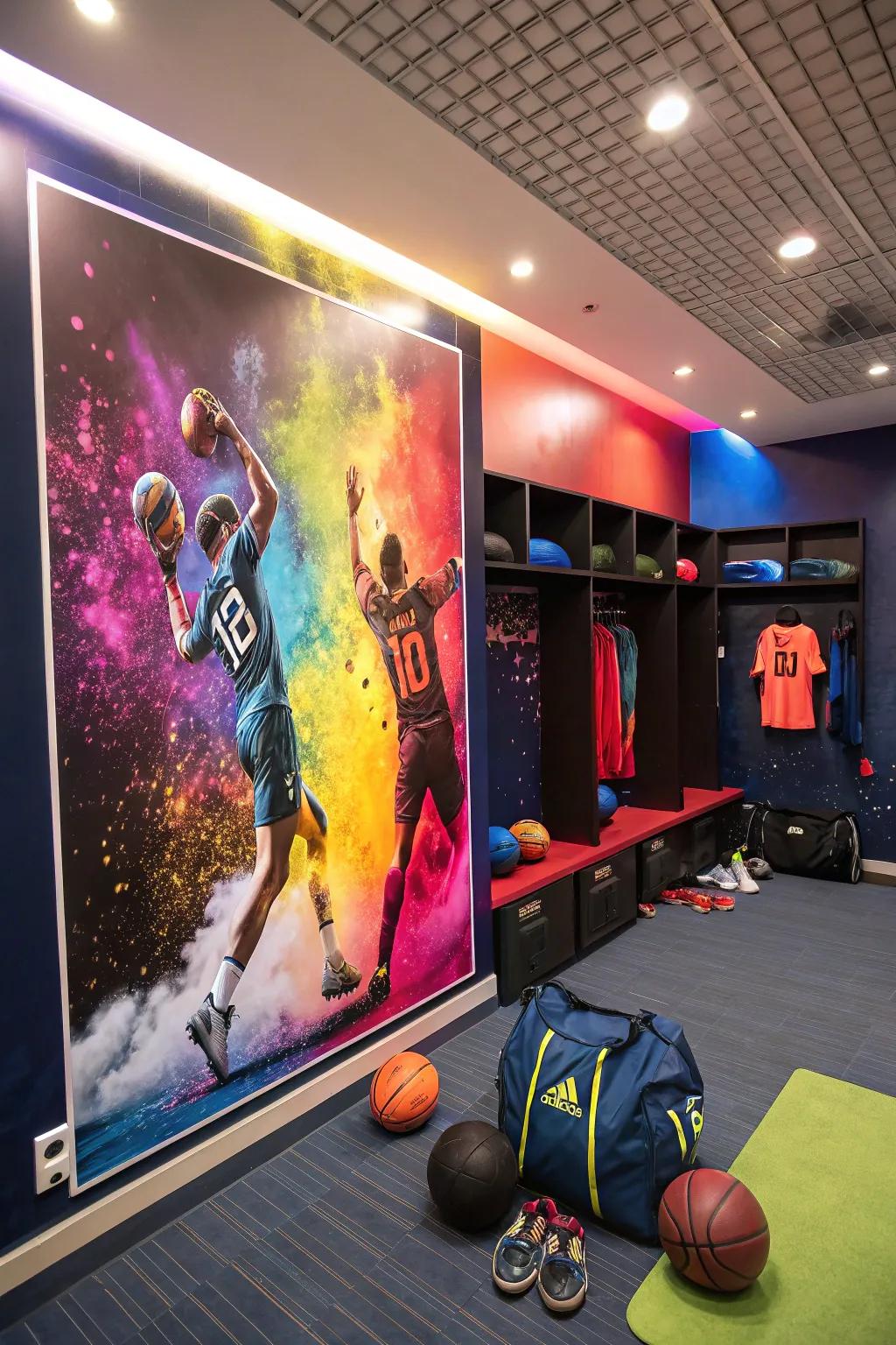 Enliven your environment with dynamic sports posters that feature lively color palettes.