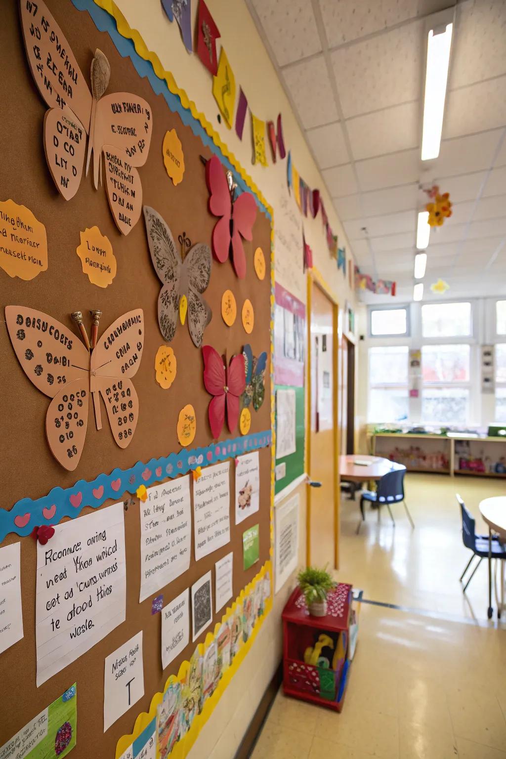 A fluttering display of student hopes for the spring.