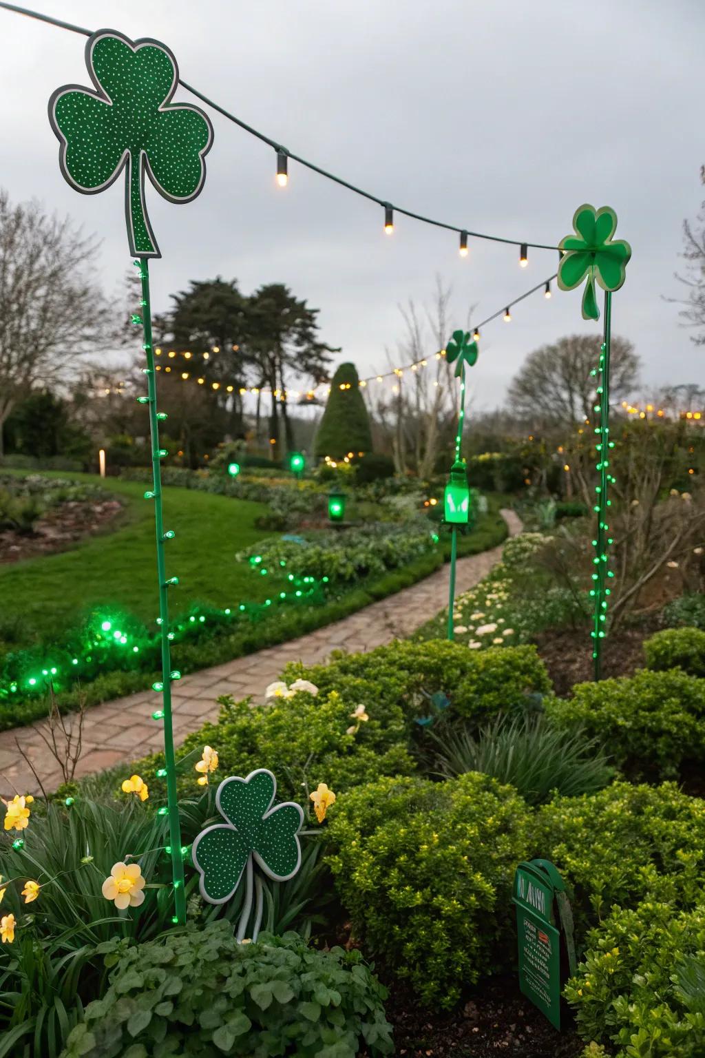 Illuminate your garden with fanciful St. Patrick's Day embellishments.