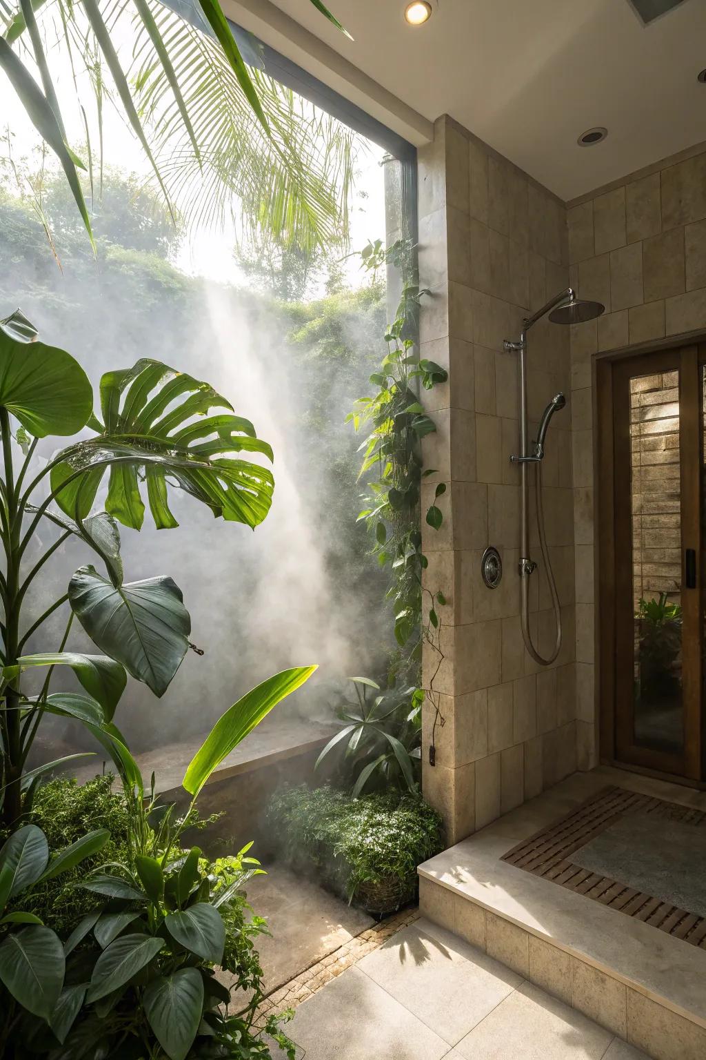 Vegetation enlivens and freshens the aesthetics of steam retreats.