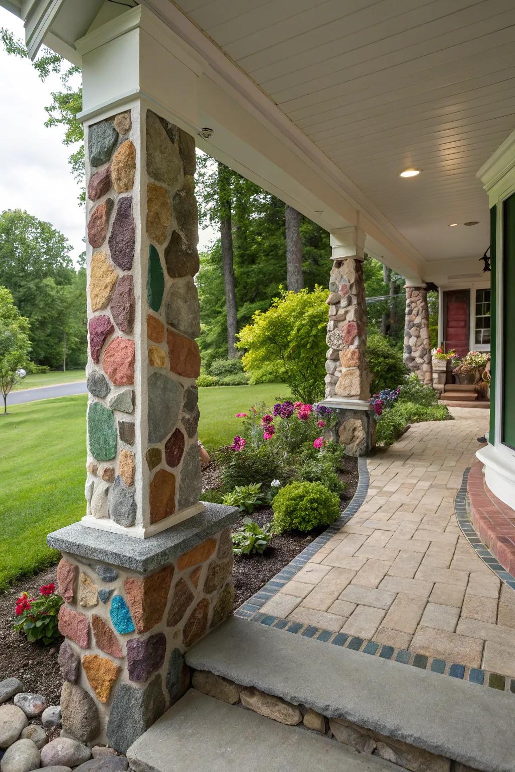 Vibrant stone accents append an astonishing twist.