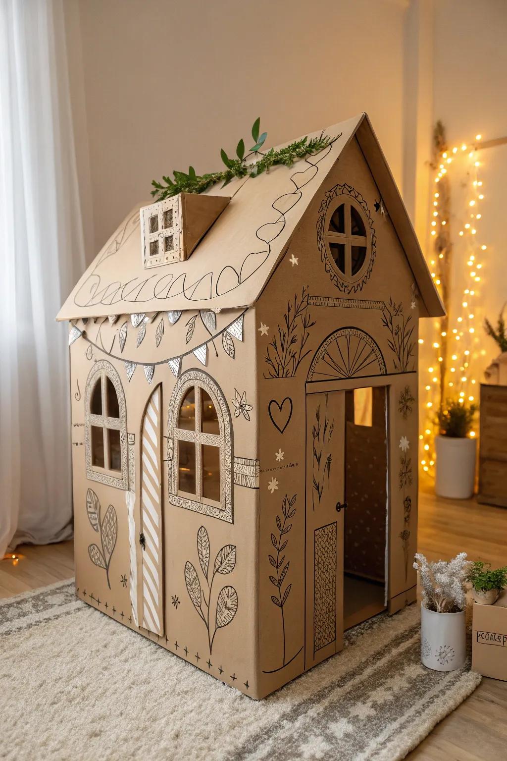 Imagination converges with sustainability: An endearing cardboard toy sanctuary fashioned with affection and ingenuity.