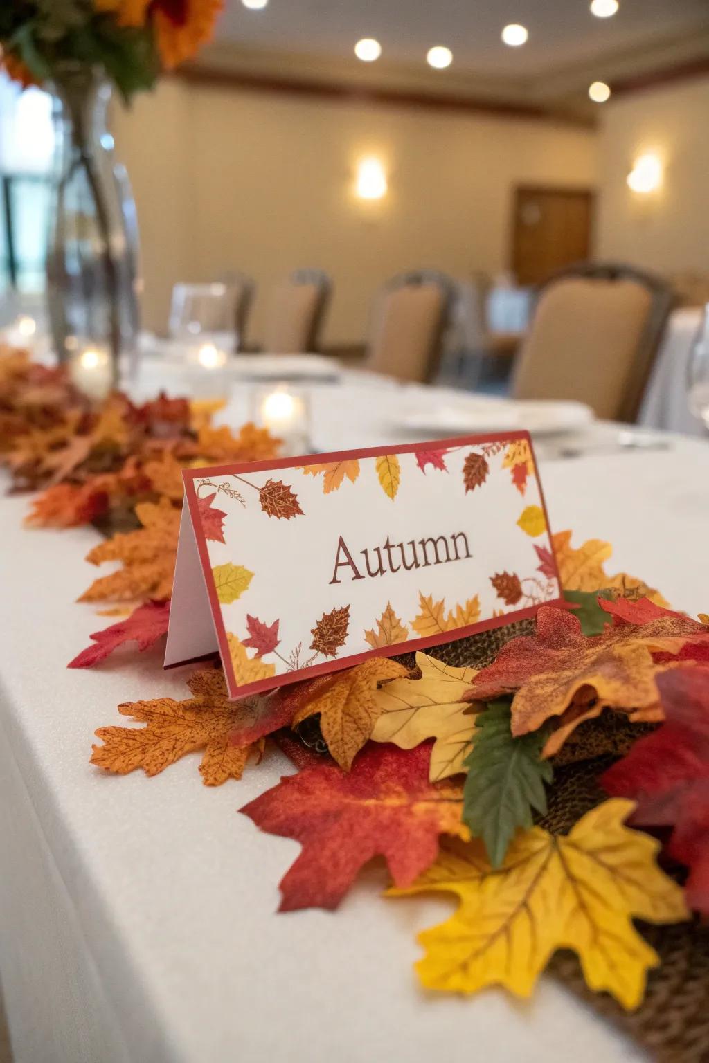 Seasonal table titles emphasize the innate allure of your event.