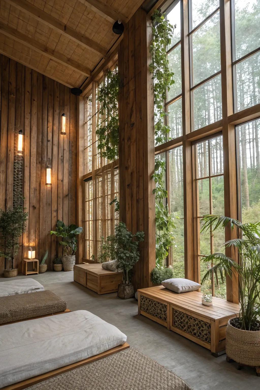Eco-conscious window aesthetics for a sustainable home.