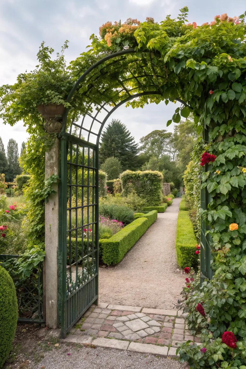 Espalier barriers append verdure and enchantment to your garden.