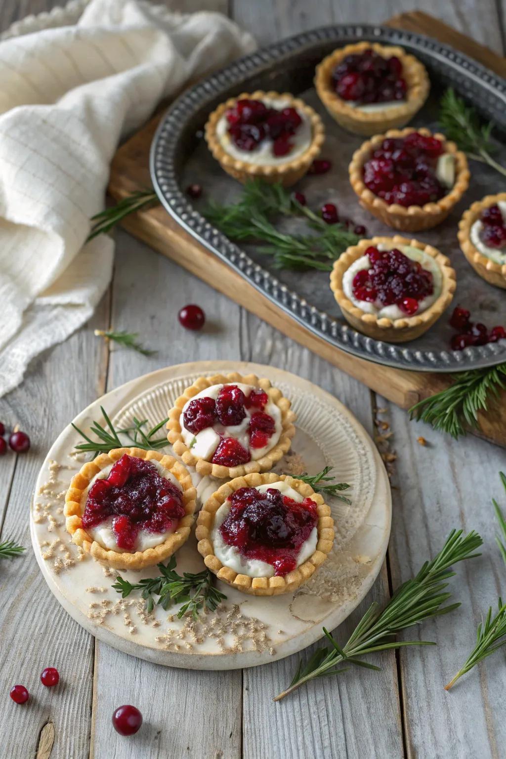 Sweet and tangy cranberry and goat cheese bites for your holiday.