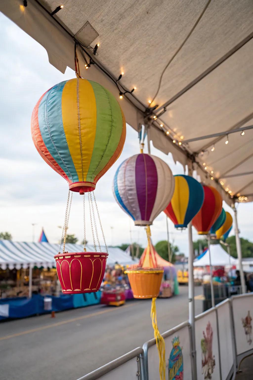 Miniature balloons infuse whimsy and adventure.