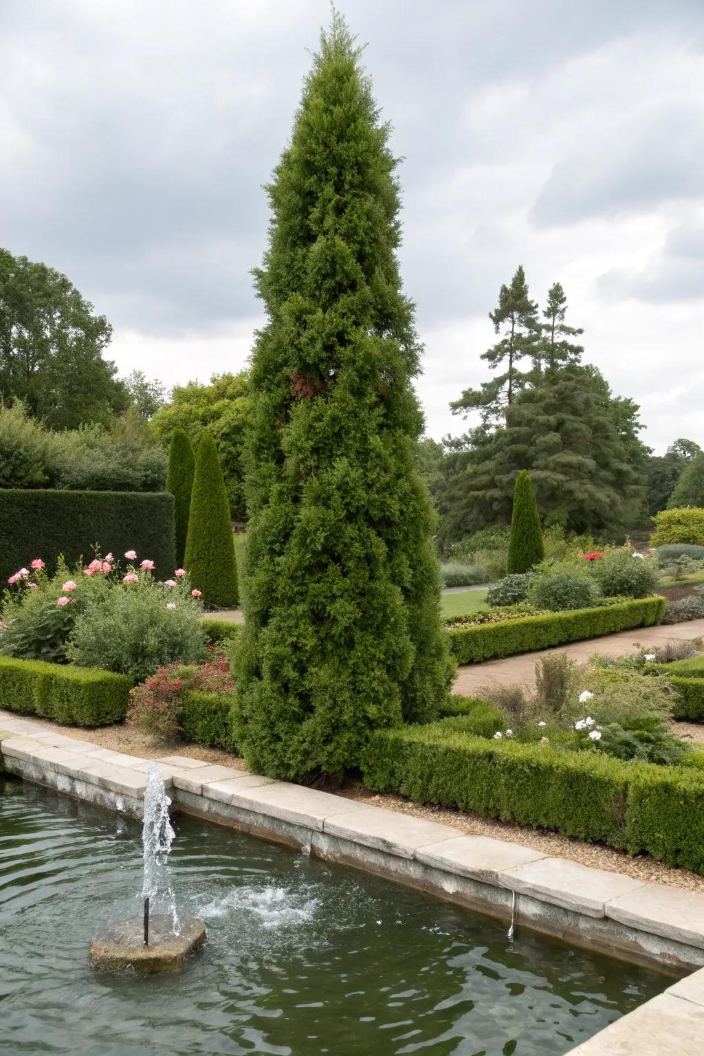 Employ Arborvitae as an emphasis to accentuate garden focal points.