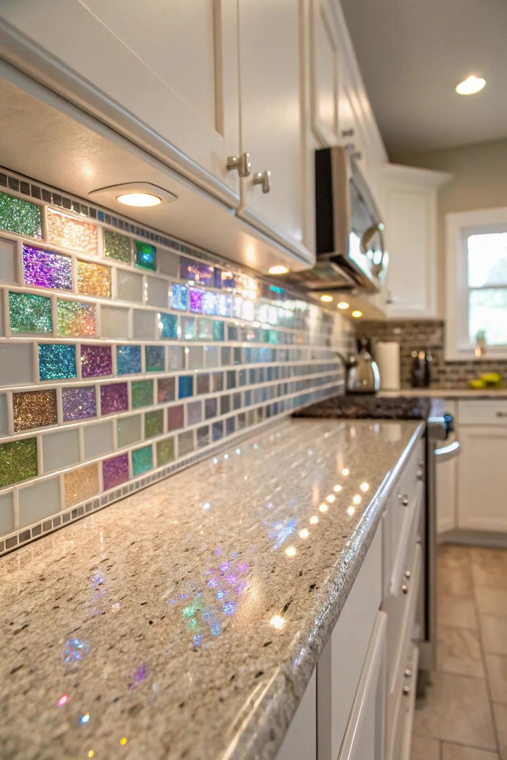 Crystal trim adds a sparkle to tile installations.