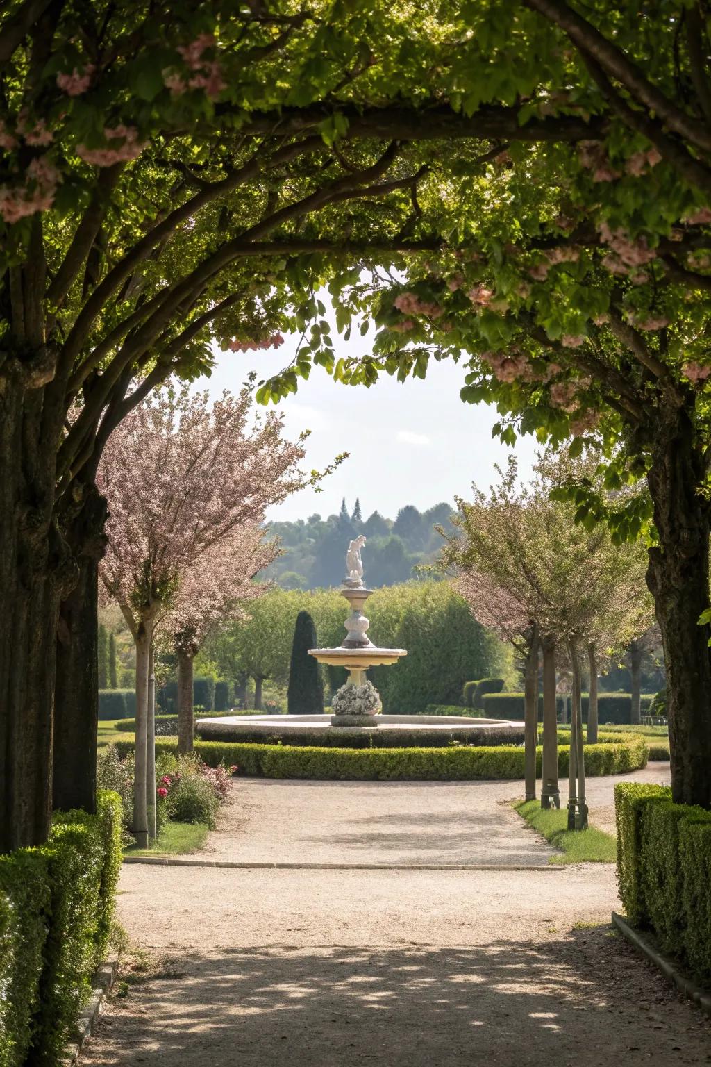 Highlight features by framing them with trees.