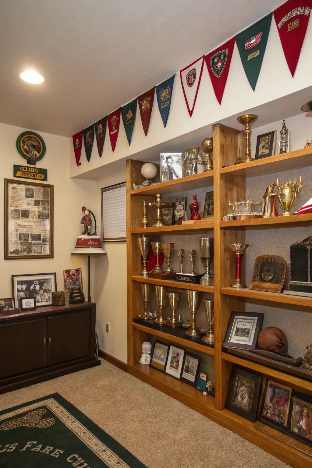 Themed decor for trophy room