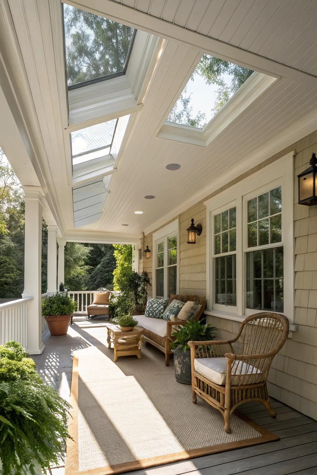 Skylights within vinyl ceilings expose your porch to natural illumination.