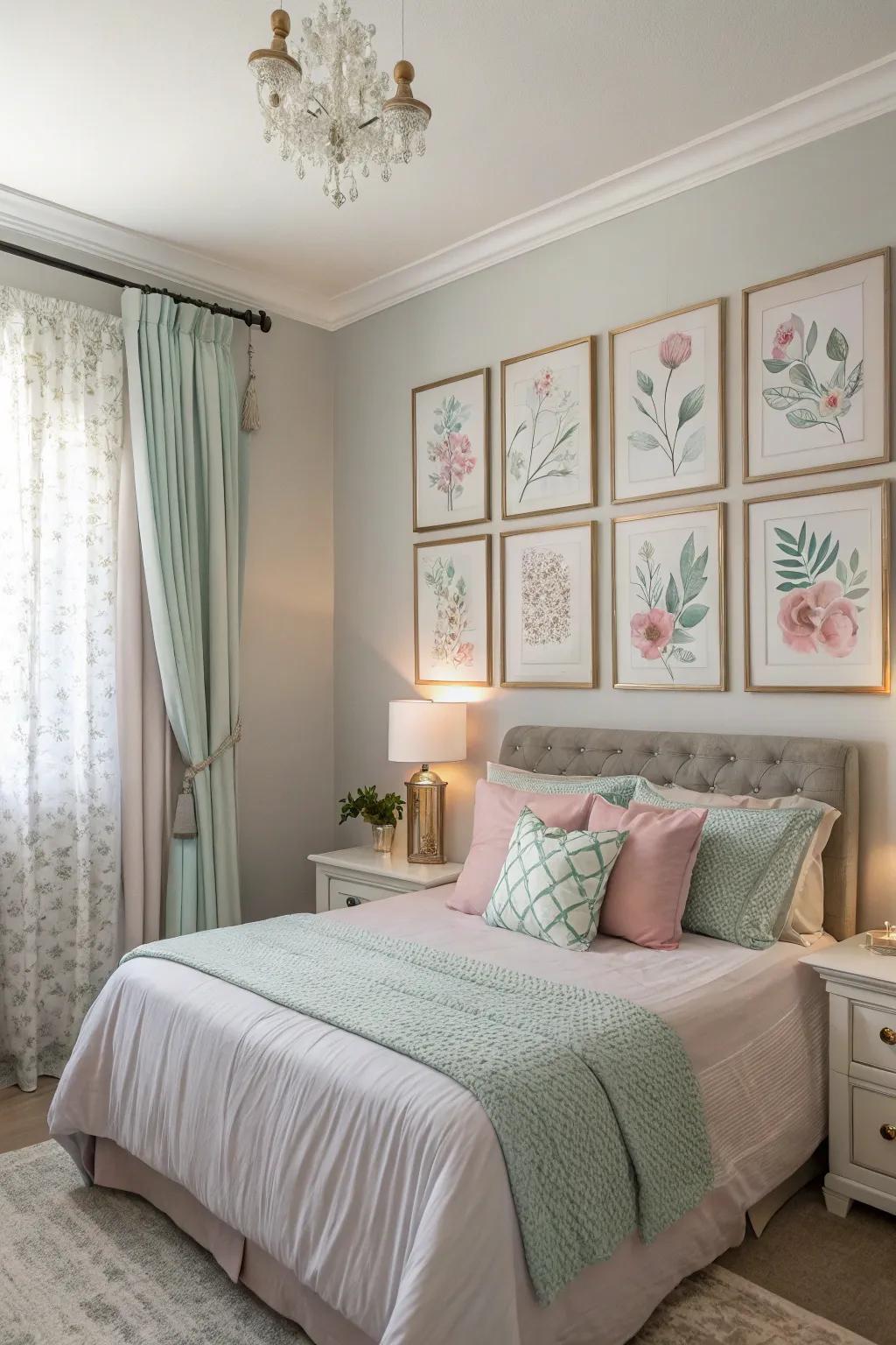 Soothing shades and pastels provide a calming atmosphere for your bedroom.