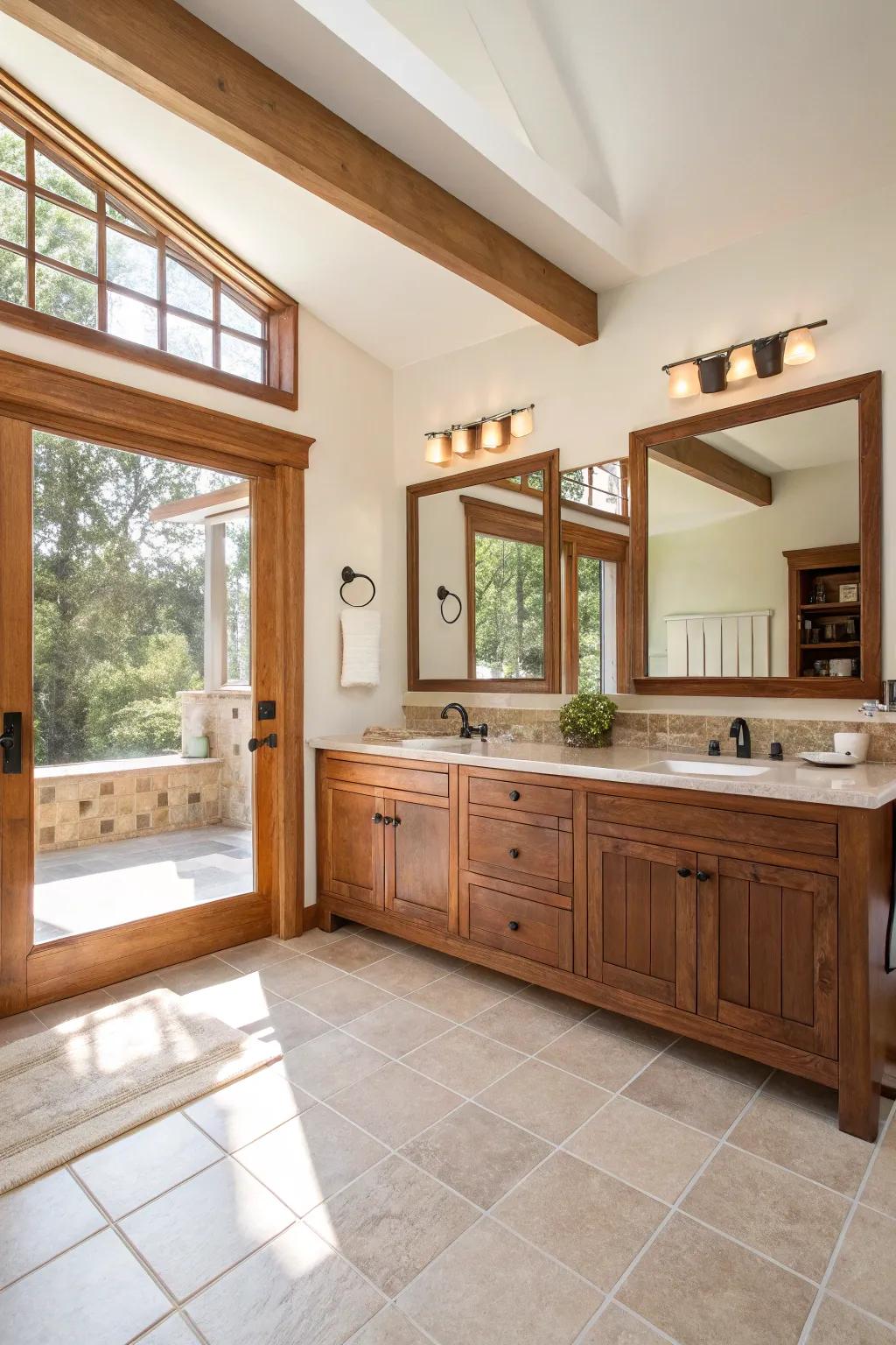 Cultivate a tranquil setting through a carefully considered, spacious bathroom layout.