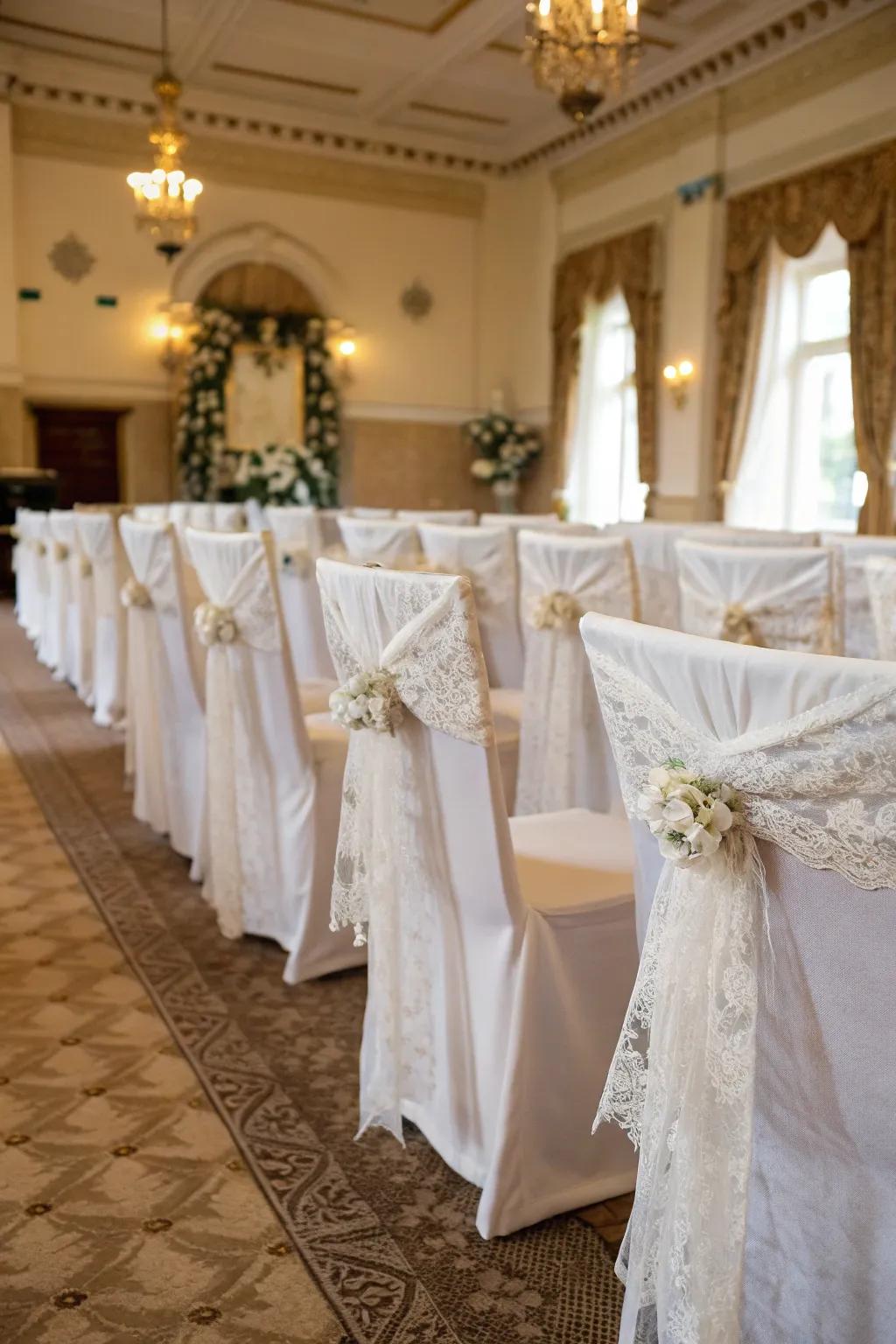 Netting linings append vintage attraction to any nuptial surrounding.