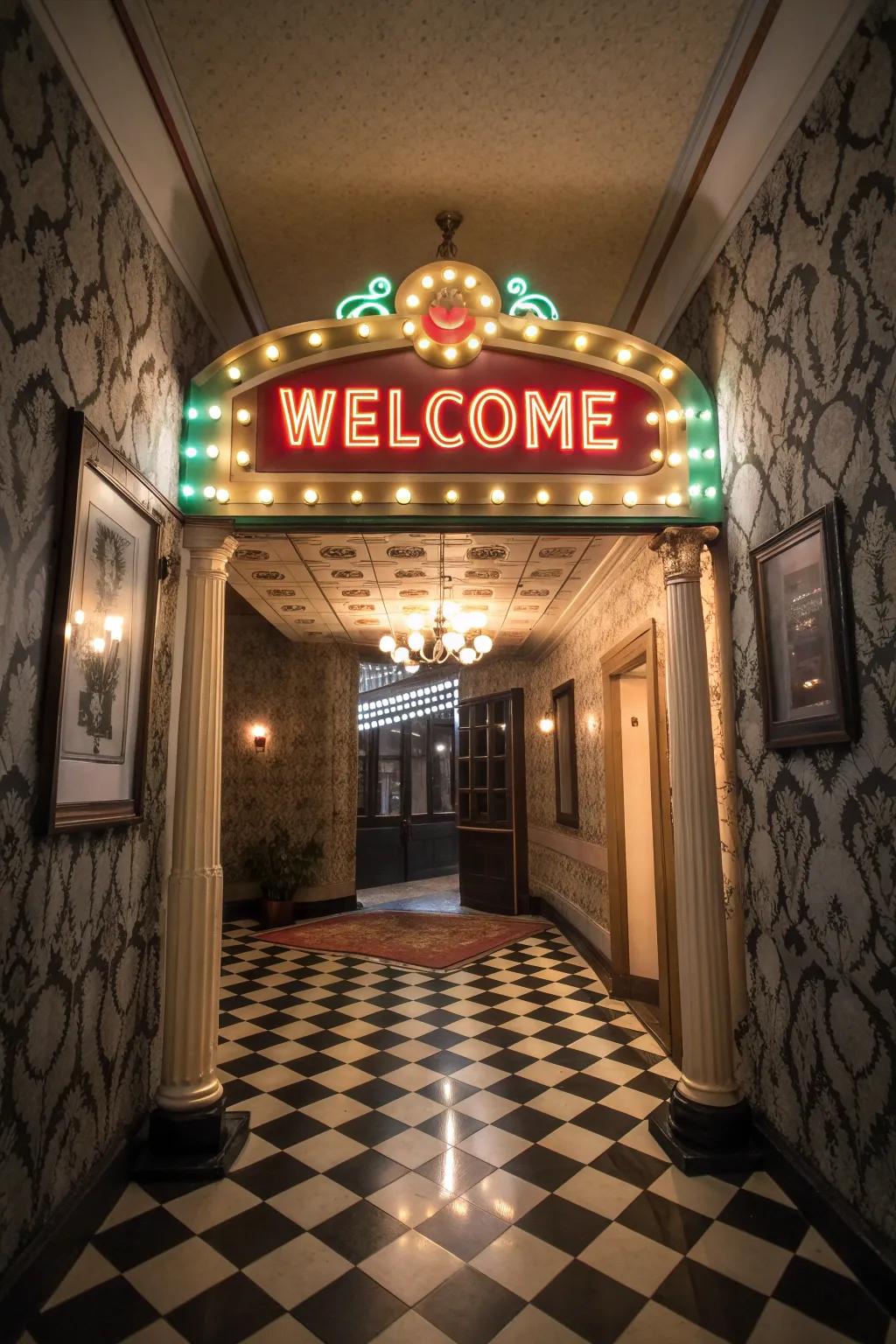 Introduce vintage charisma with a marquee.