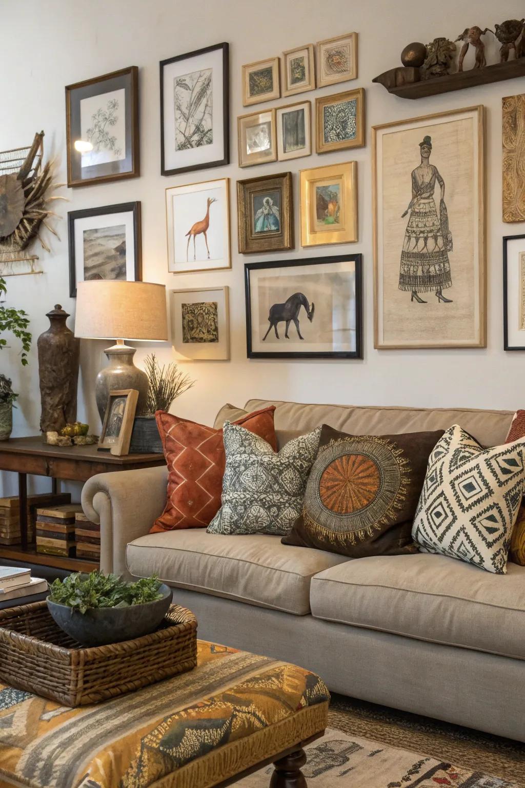 An eclectic blend contributes depth and intrigue to your space.