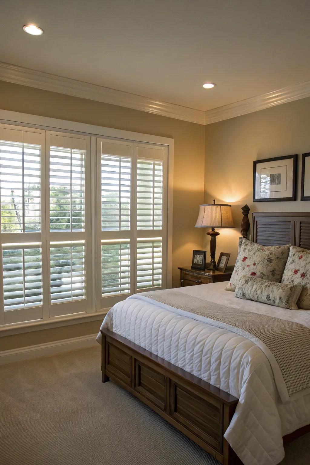 Farmhouse panels contribute quintessential fashion and light balance.