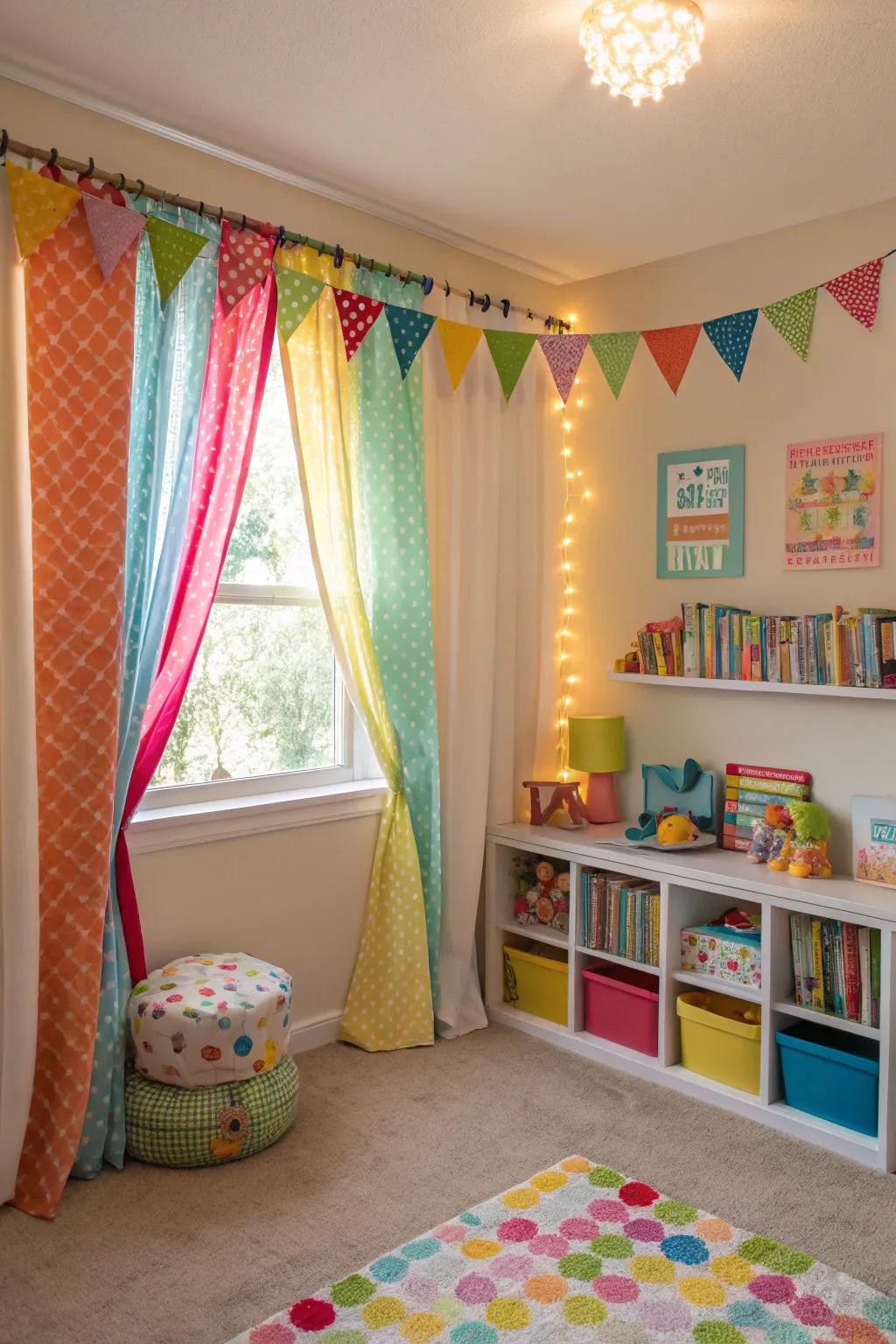 Vibrant valances usher playfulness into juvenile's spaces.