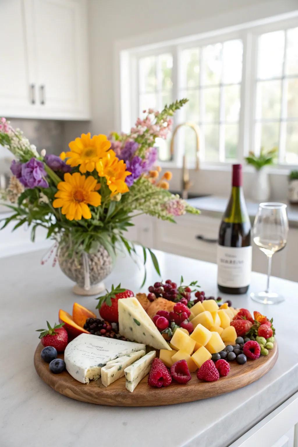 Edible flowers contribute an artistic element to your arrangement.