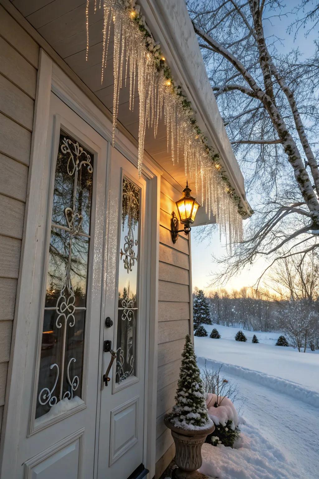 Simulated frost formations add a hint of sophistication and glimmer.