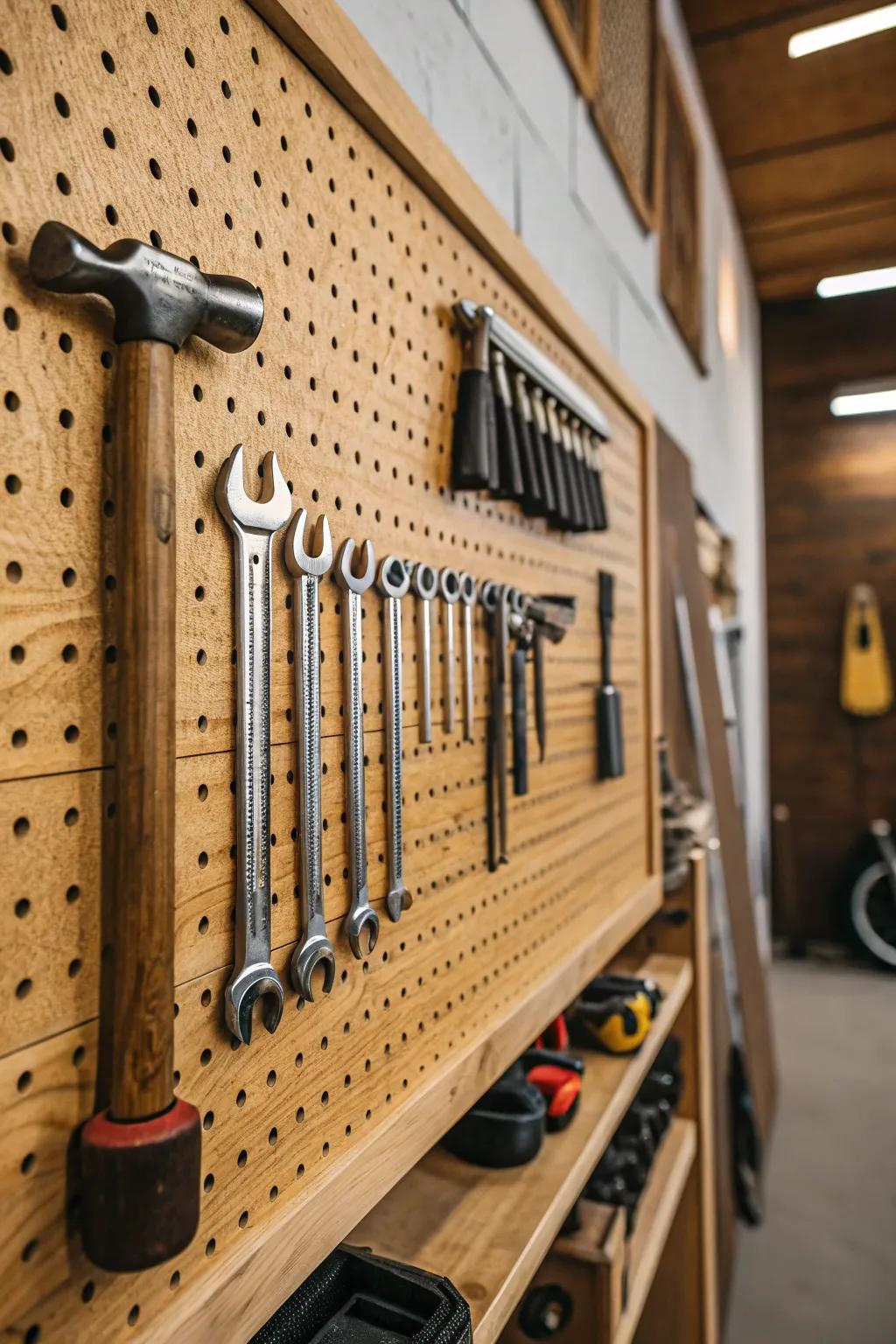 Transform your workspace through a refined and organized implement board.