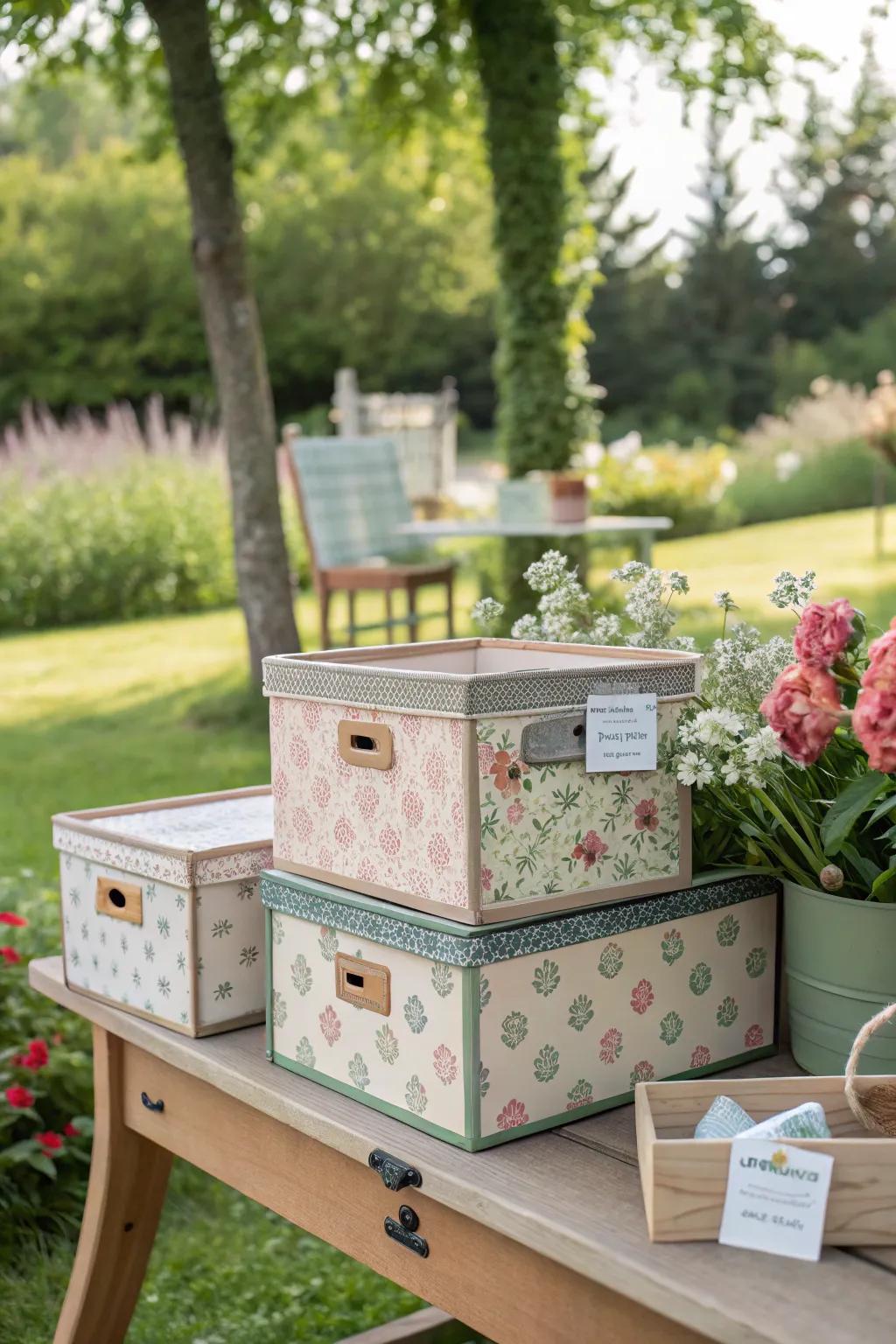 Personalized elegance with custom DIY storage boxes.