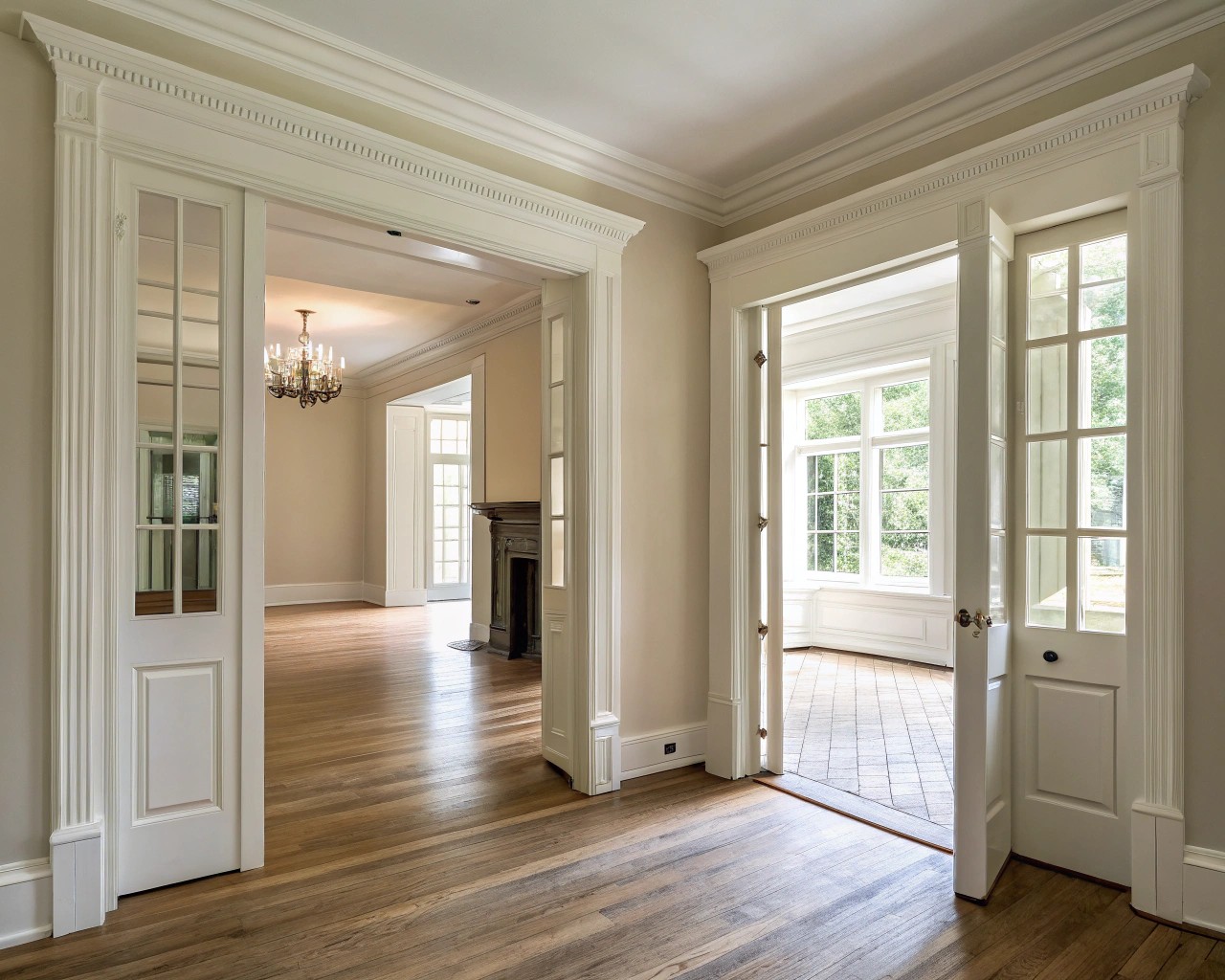 A living room layout designed to accommodate natural traffic flow, emphasizing open spaces free from large upholstery.