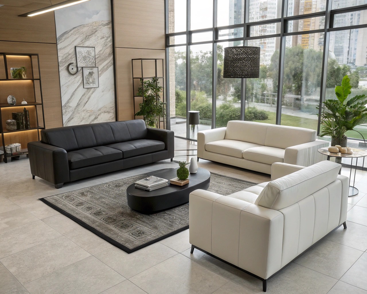 A living space that adeptly uses scale and proportion to create visually compelling and harmonious design elements.