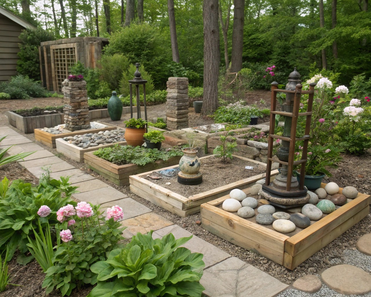 Appropriate installation techniques ensure the security and longevity of found objects in residential gardens.