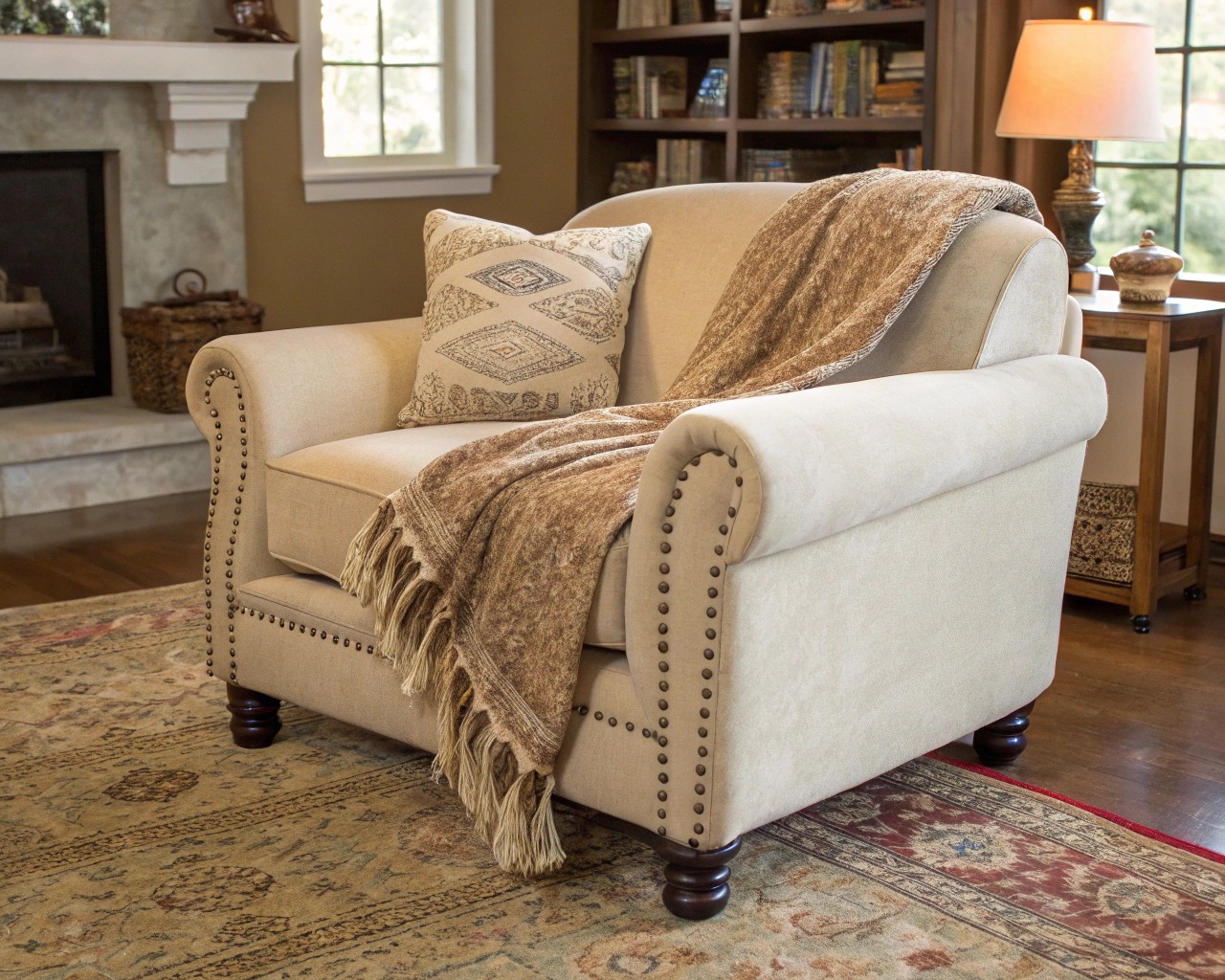Comfort-focused living room using daybeds and oversized chairs to offer varied relaxation zones and flexibility.