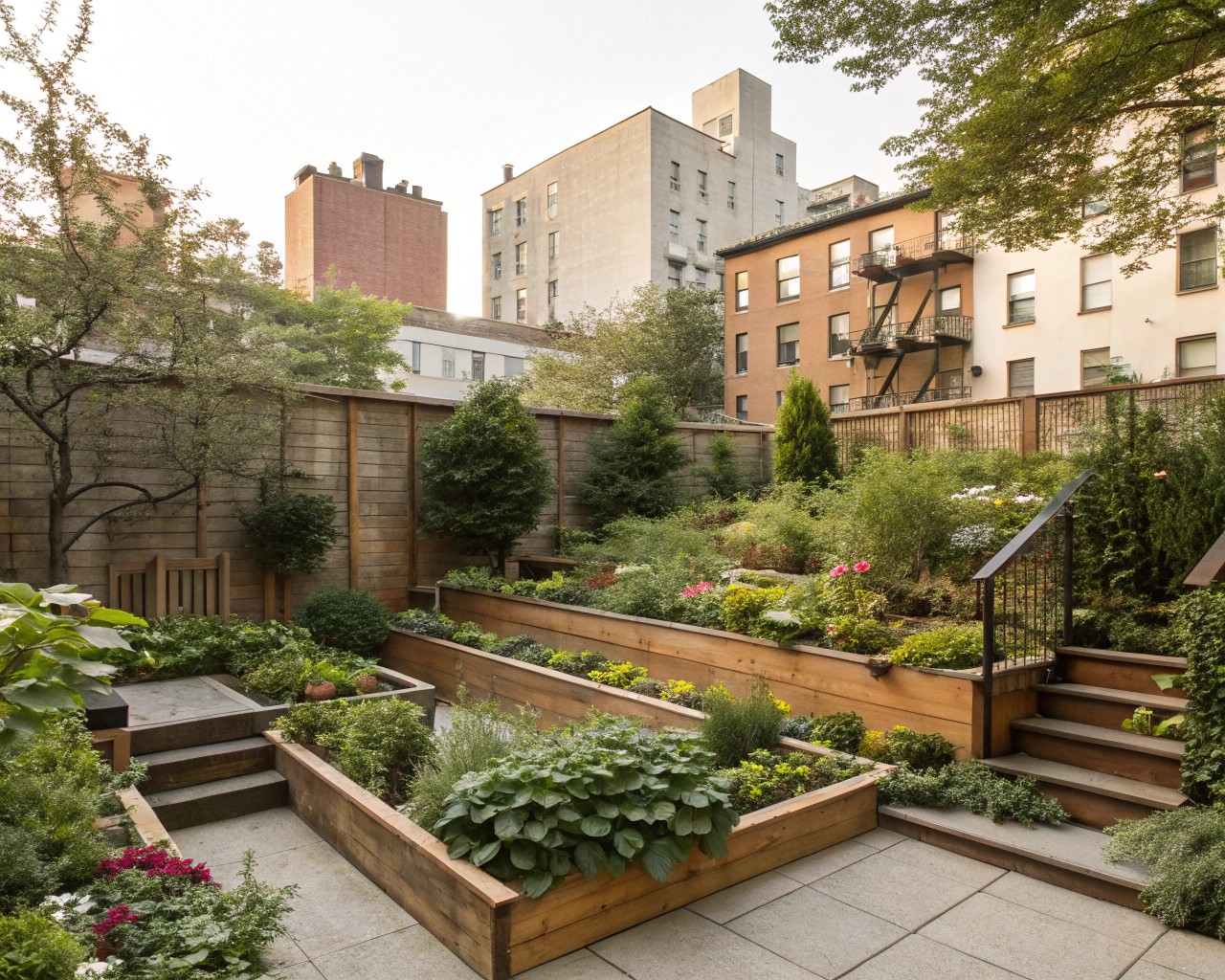 Layered plant strategies add depth and interest to urban gardens.